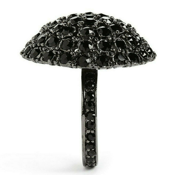 Oscar de la Renta Signed Black Dome Ring Sz 6-7.5 - Picture 2 of 8